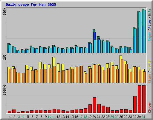 Daily usage for May 2025