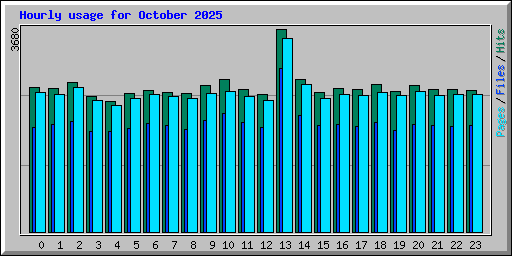 Hourly usage for October 2025
